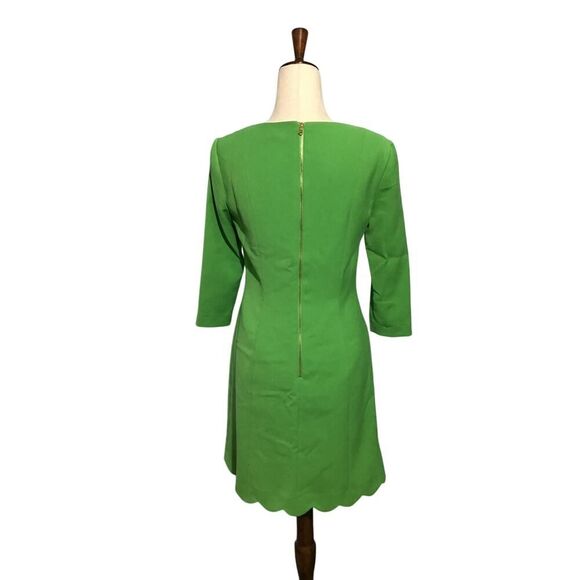 Cremieux Green Scalloped Hem A-Line Dress Size 4 - Picture 6 of 9